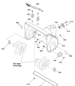 Auger Housing Group Diagram and Parts List for 1695752-18-2847-30 2009 Briggs and Stratton Snow Blower